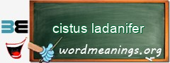 WordMeaning blackboard for cistus ladanifer